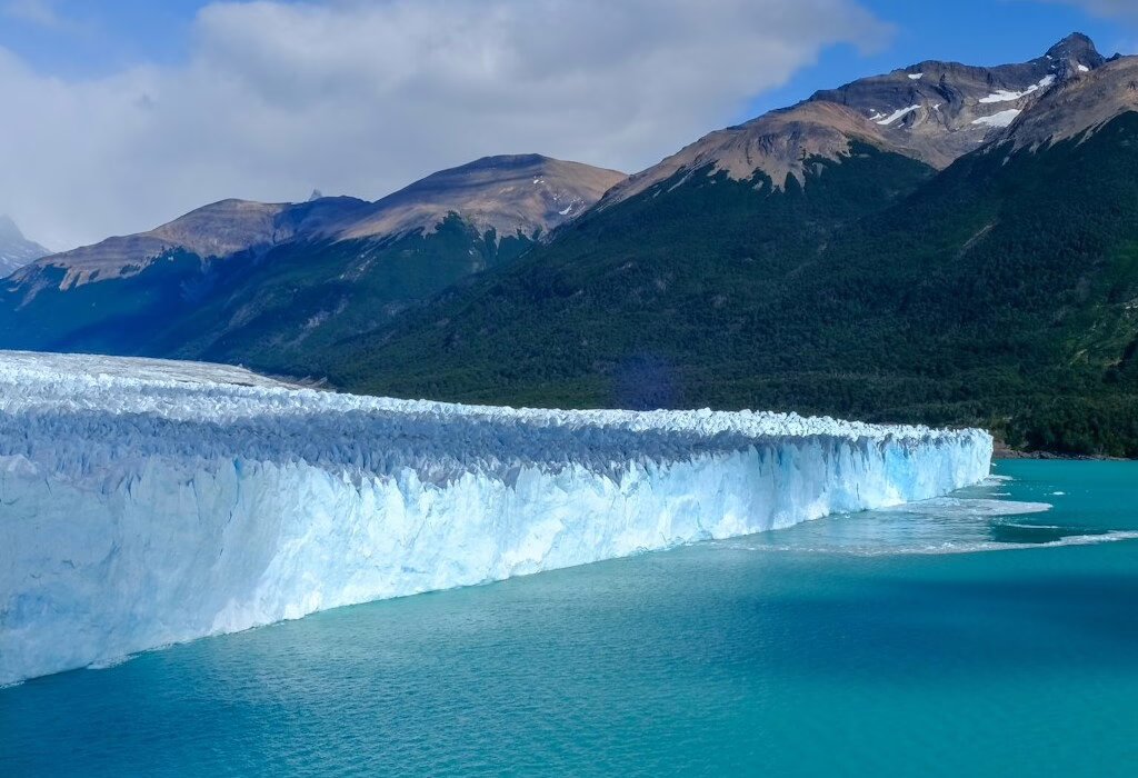 L'imponente ghiacciaio Perito Moreno sovrasta le acque, offrendo una straordinaria esperienza faunistica.