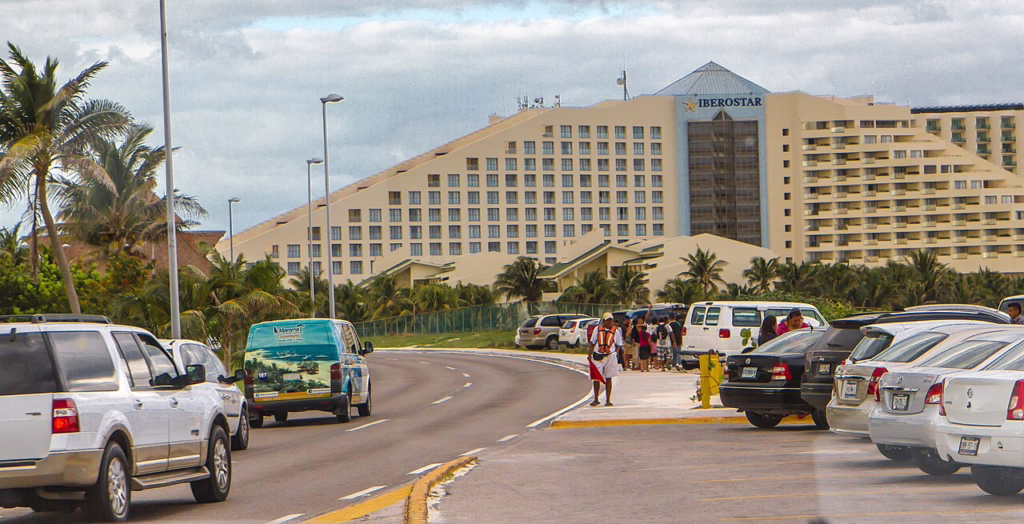 Hotel Zone in Cancun with resorts, organized traffic, and tourist infrastructure, one of the safest destinations in Mexico