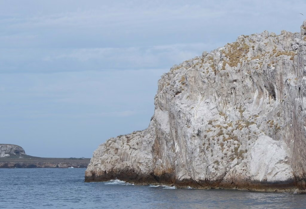 Volcanic cliffs at Marietas Island near Puerto Vallarta, rising from the Pacific Ocean inside the Marietas Islands National Park