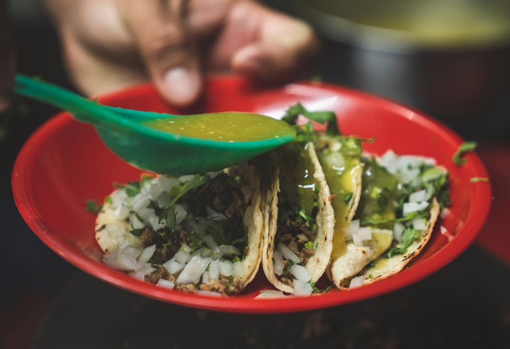 Tacos with green sauce